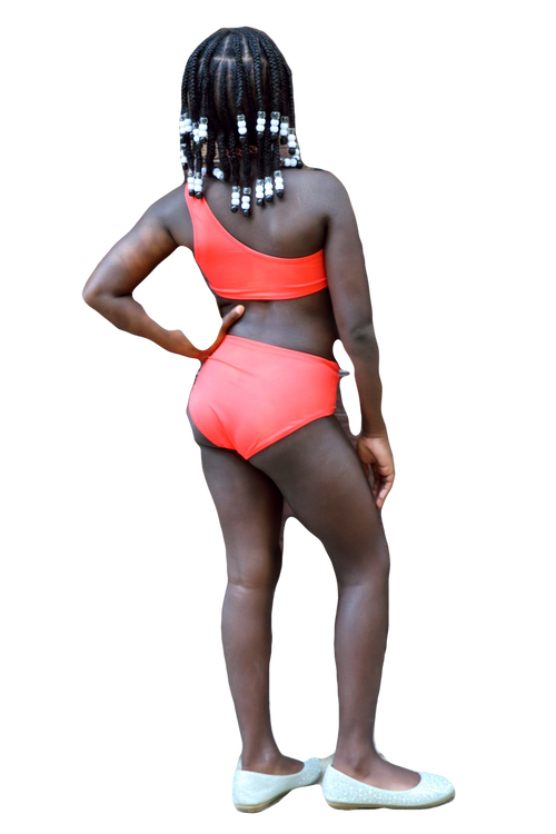 Girls Coral Reef eco friendly one shoulder bikini image 1
